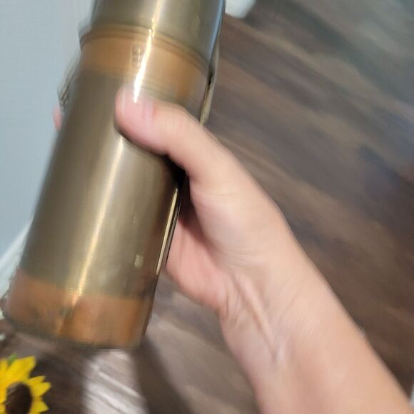 Vintage Brass And Copper Rustic Match Stick Holder Striker + Handle 8” MCM Old - Picture 11 of 13